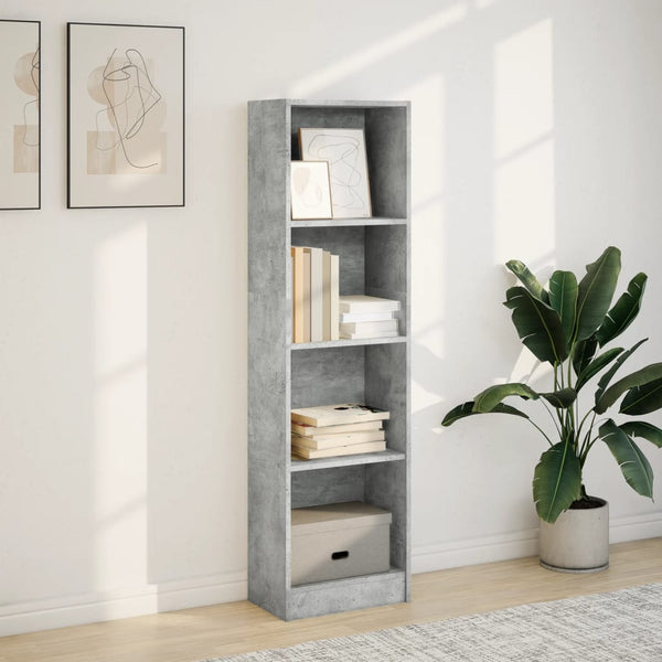 Betongraues Bücherregal 40x24x143 cm