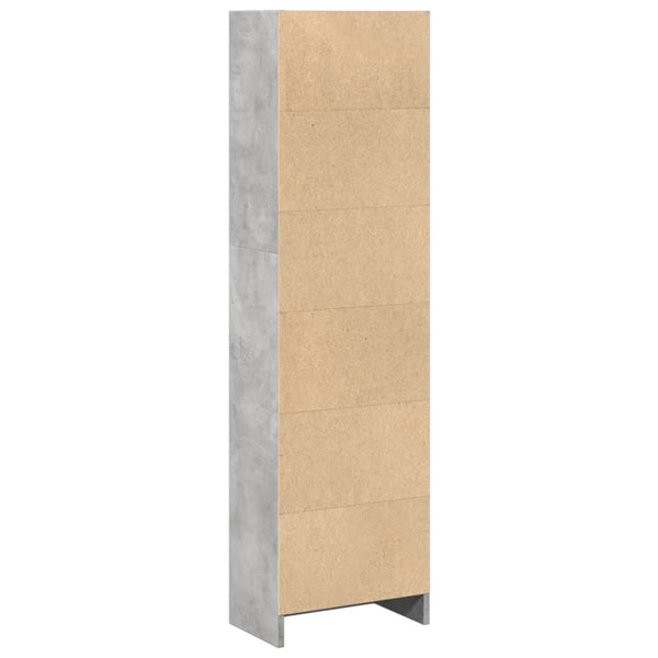 Betongraues Bücherregal 40x24x143 cm