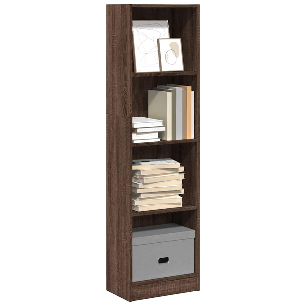 vidaXL Bookcase Brown Oak Look 40x24x143 cm Engineered Wood