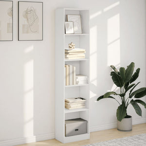 Bücherregal Weiß 40x24x176 cm