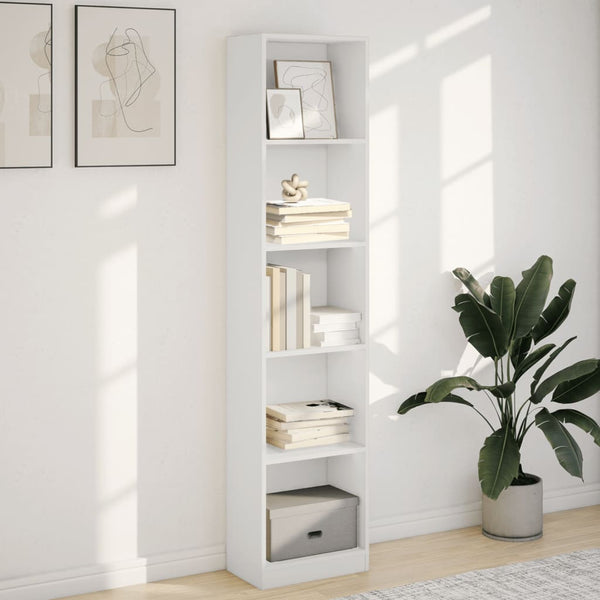 Bücherregal Weiß 40x24x176 cm