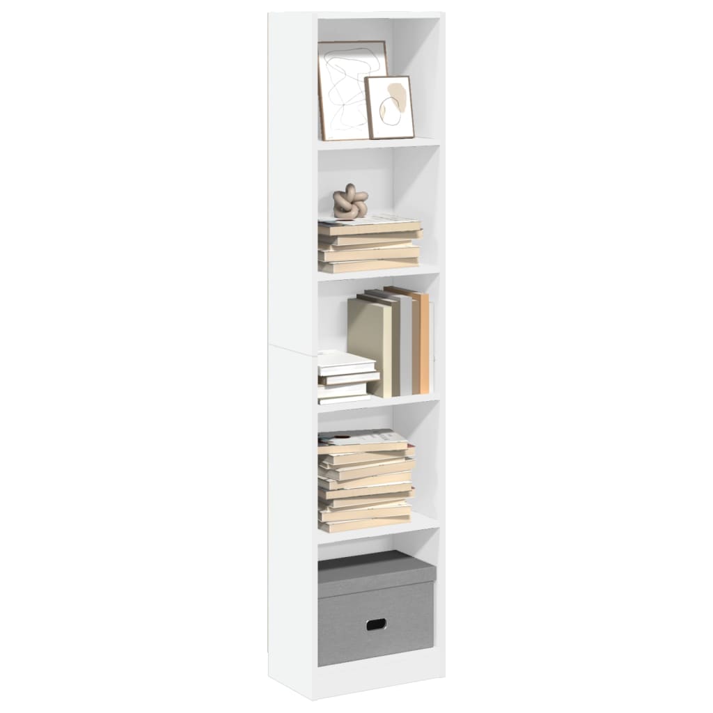 Bücherregal Weiß 40x24x176 cm