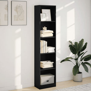 Schwarzes Bücherregal 40x24x176 cm