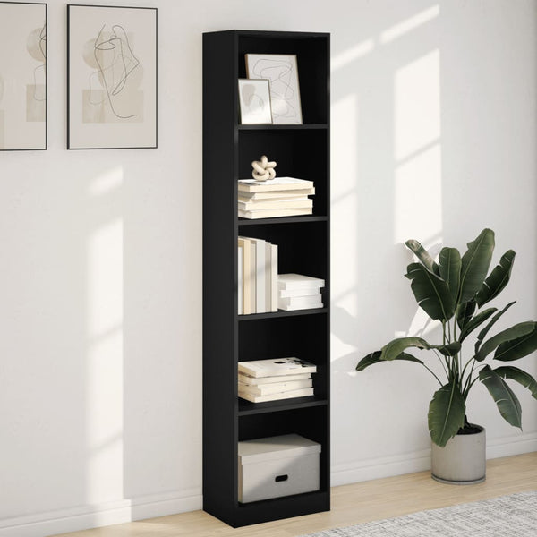 Schwarzes Bücherregal 40x24x176 cm