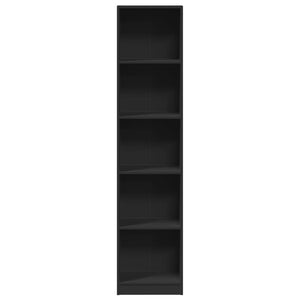 Schwarzes Bücherregal 40x24x176 cm