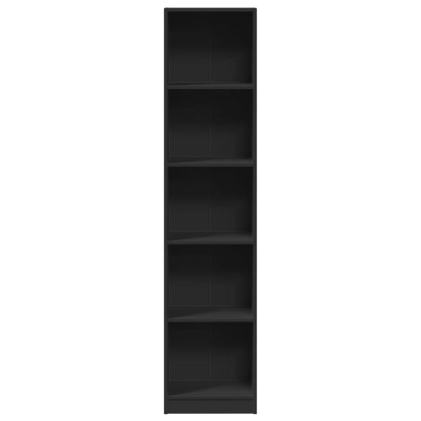 Schwarzes Bücherregal 40x24x176 cm