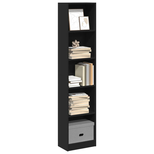Schwarzes Bücherregal 40x24x176 cm