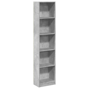 Betongraues Bücherregal 40x24x176 cm