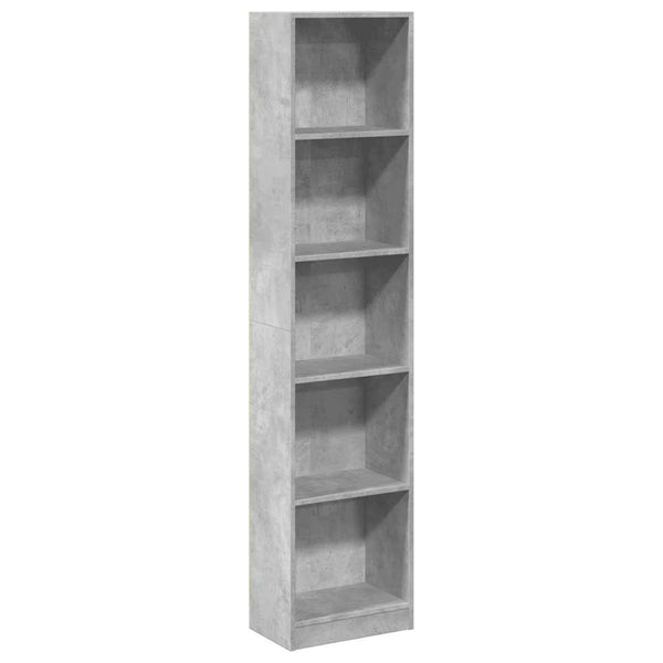 Betongraues Bücherregal 40x24x176 cm