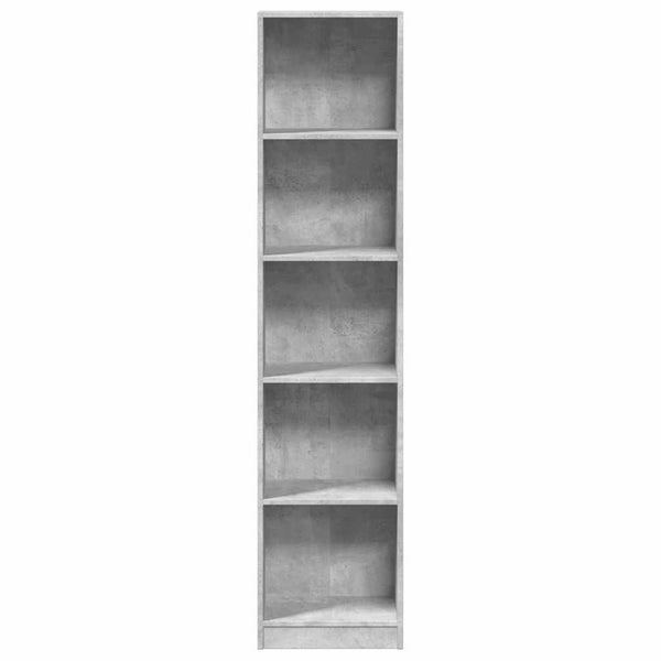 Betongraues Bücherregal 40x24x176 cm