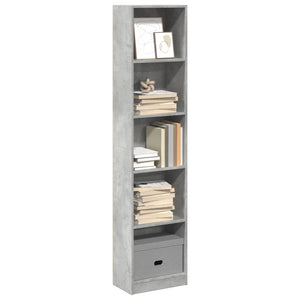 Betongraues Bücherregal 40x24x176 cm