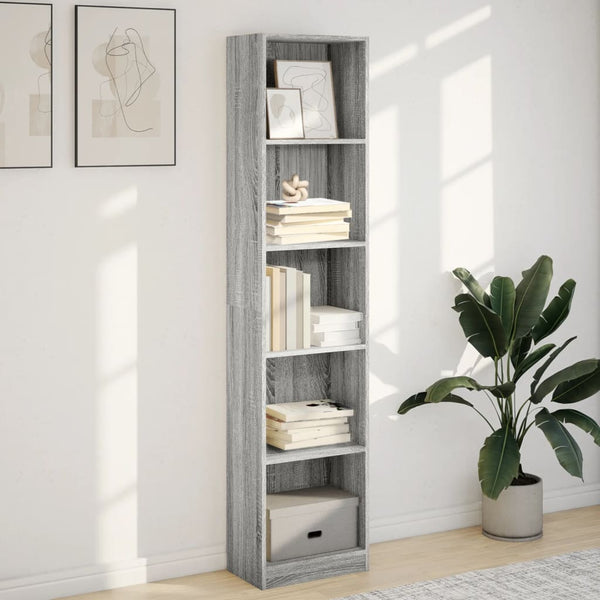 Bücherregal Grau Sonoma 40x24x176 cm
