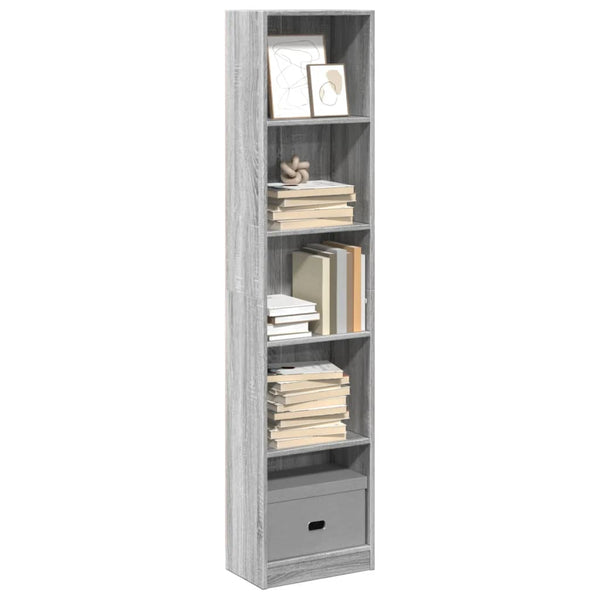 Bücherregal Grau Sonoma 40x24x176 cm