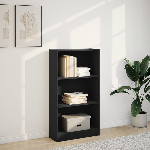 Schwarzes Bücherregal 60x24x109 cm