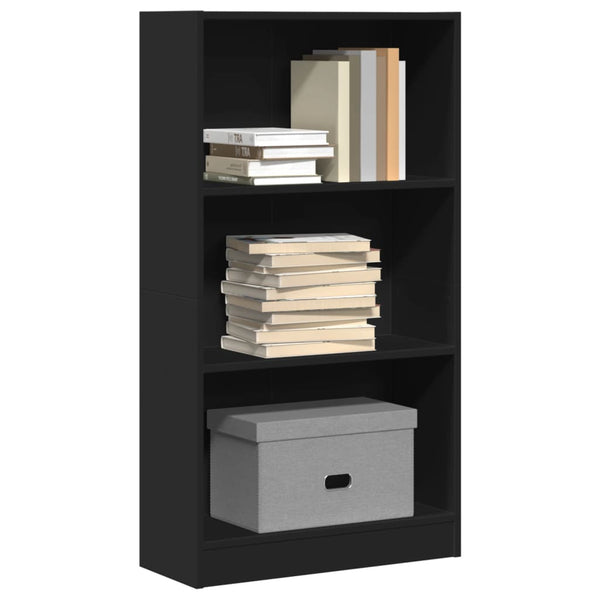 Schwarzes Bücherregal 60x24x109 cm