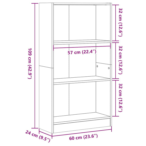 Bücherregal Sonoma Eiche 60x109 cm