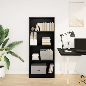 Schwarzes Bücherregal 60x24x143 cm