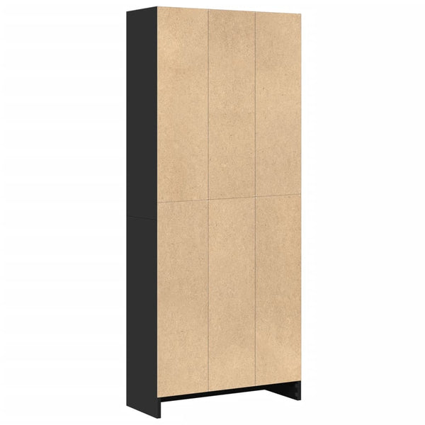 Schwarzes Bücherregal 60x24x143 cm