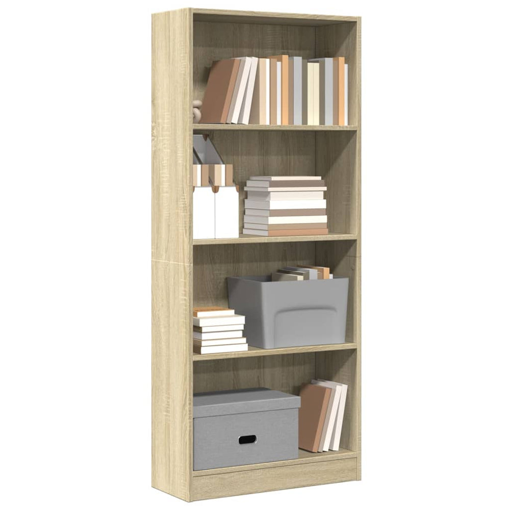vidaXL Bookshelf Sonoma Oak 60x24x143 cm Engineered Wood