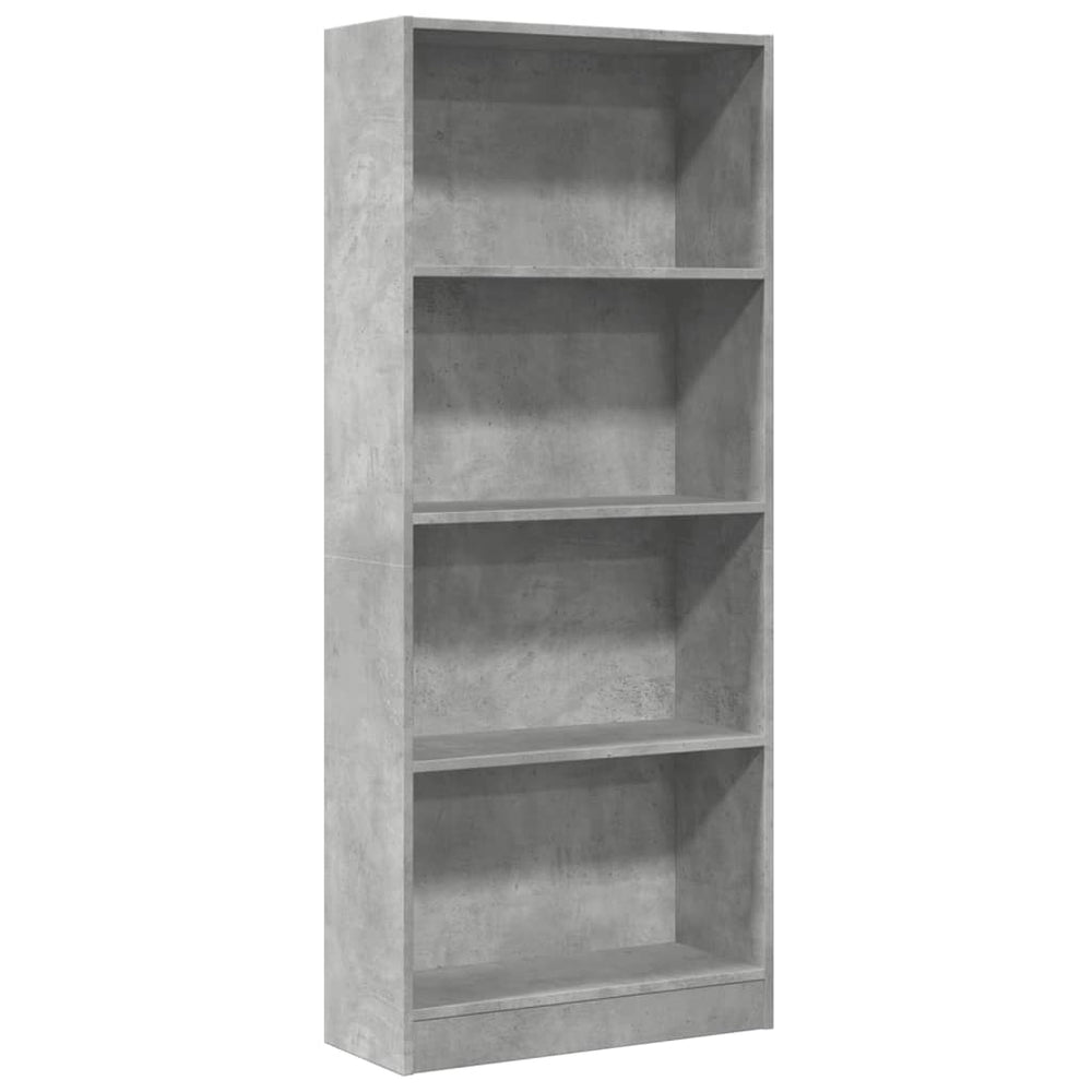 vidaXL Bookshelf Concrete Gray 60x24x143 cm Engineered Wood