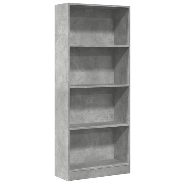 Bücherregal Betongrau 60x24x143 cm
