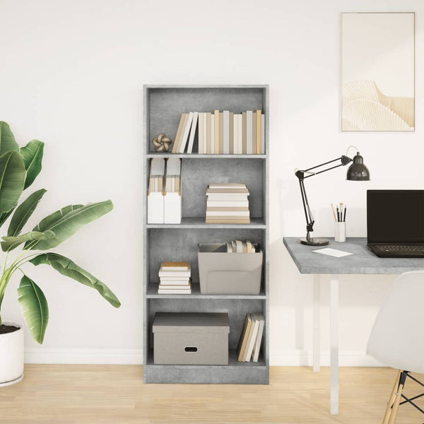 Bücherregal Betongrau 60x24x143 cm