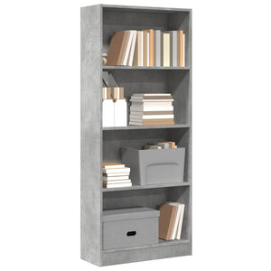 Bücherregal Betongrau 60x24x143 cm