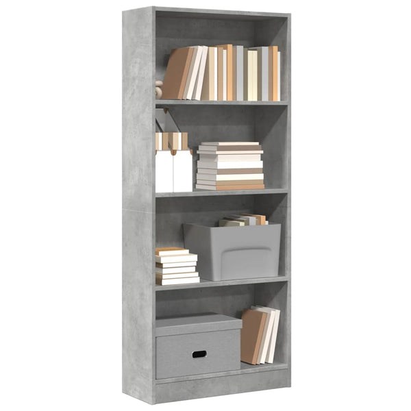 Bücherregal Betongrau 60x24x143 cm