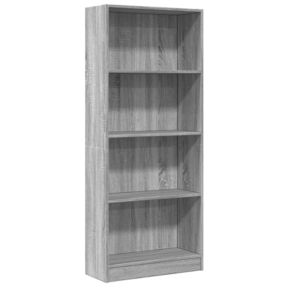 vidaXL Sonoma Grey Bookcase 60x24x143 cm Engineered Wood