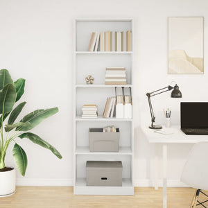 Bücherregal Weiß 60x24x176cm