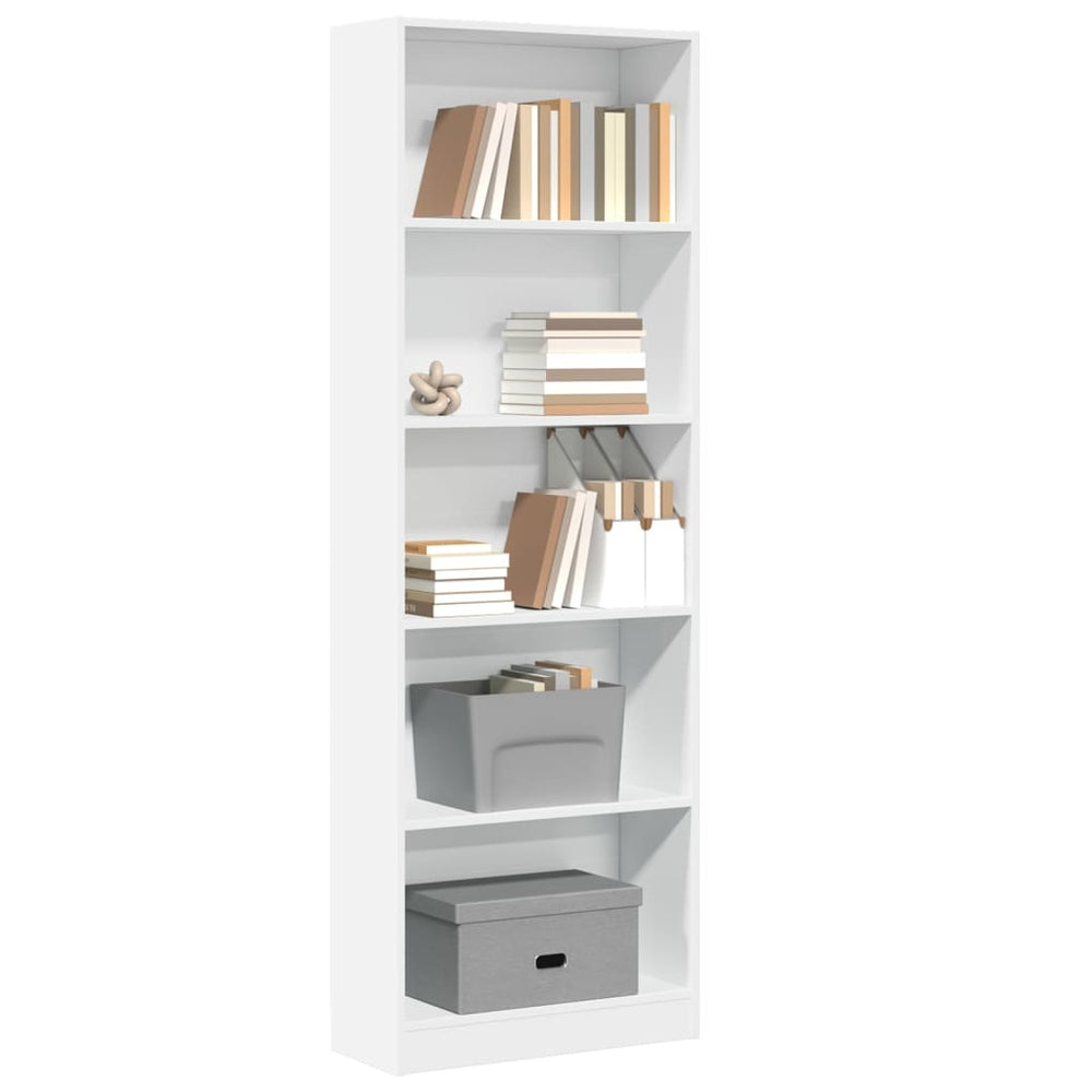 Bücherregal Weiß 60x24x176cm