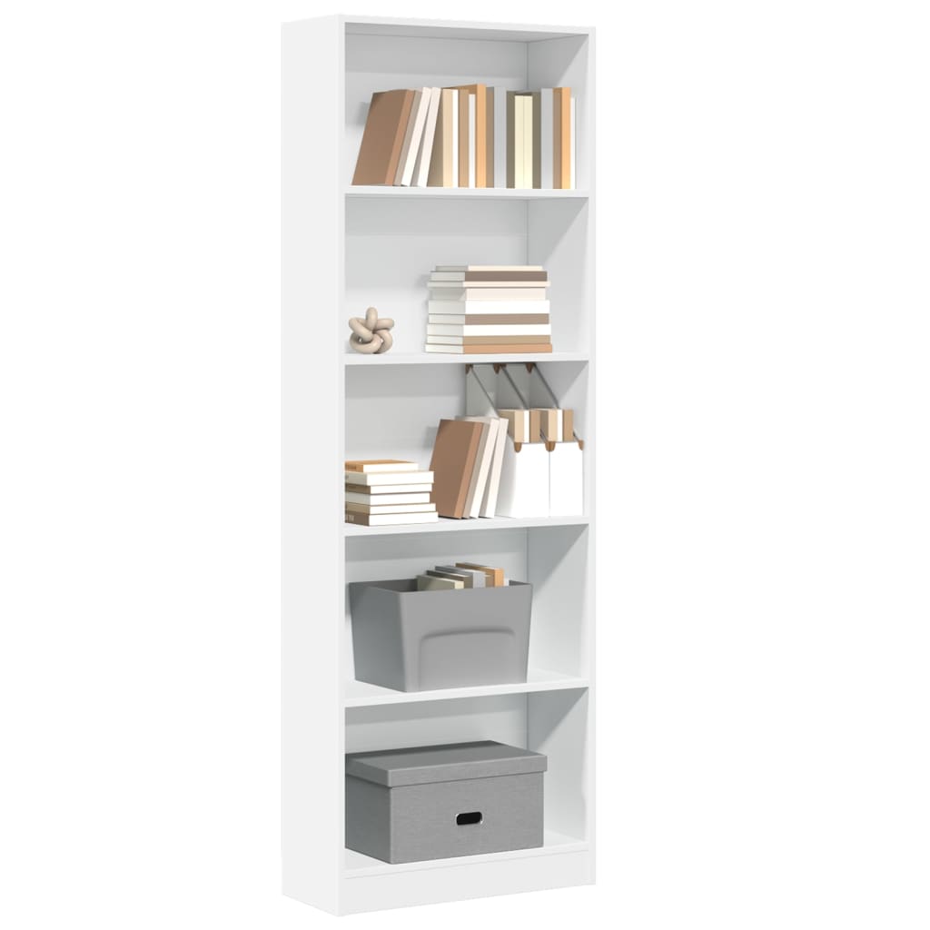 Bücherregal Weiß 60x24x176cm