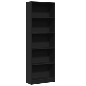 Schwarzes Bücherregal 60x24x176 cm