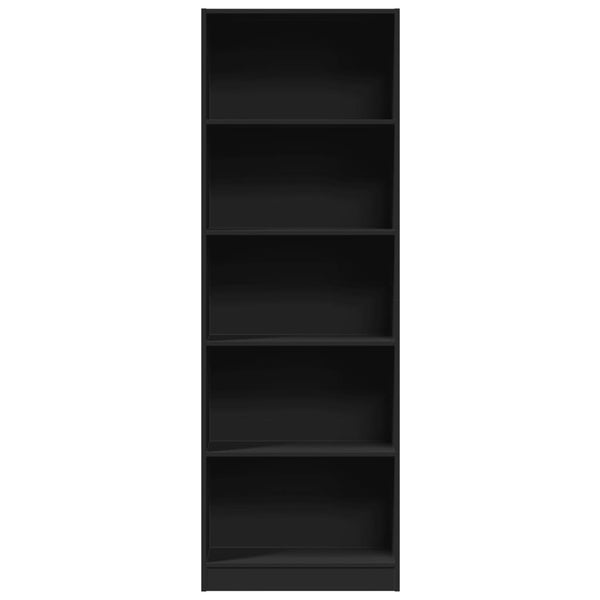 Schwarzes Bücherregal 60x24x176 cm