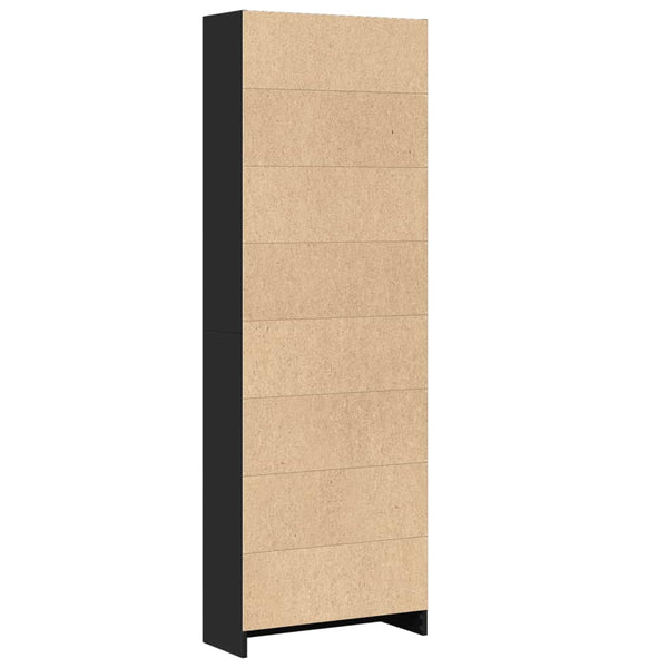 Schwarzes Bücherregal 60x24x176 cm