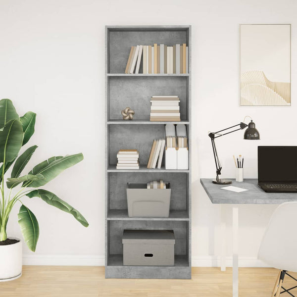 Bücherregal Betongrau 60x176 cm