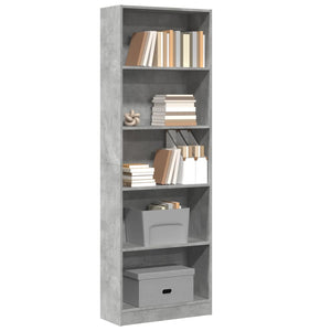 Bücherregal Betongrau 60x176 cm