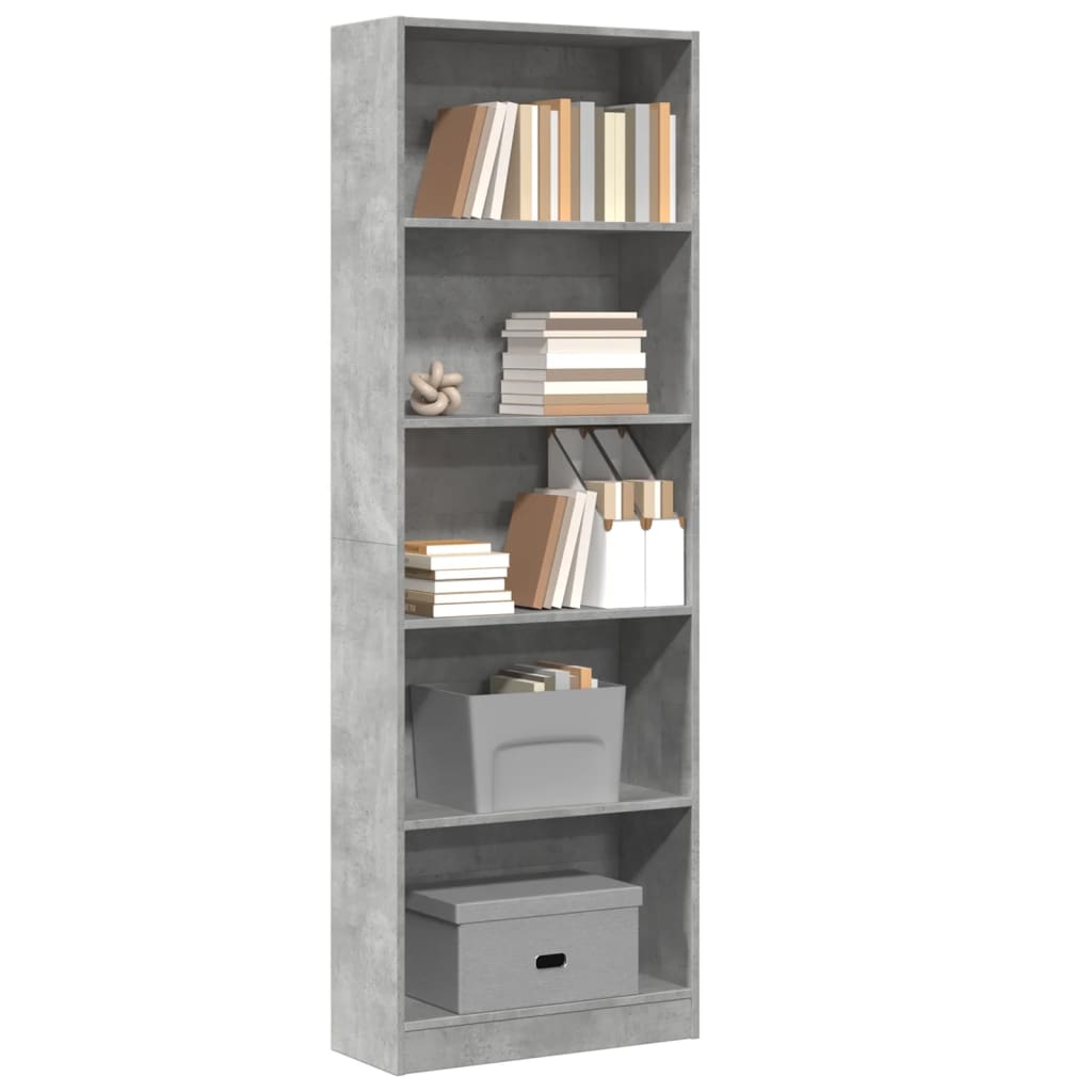 Bücherregal Betongrau 60x176 cm