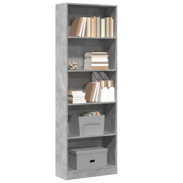 Bücherregal Betongrau 60x176 cm
