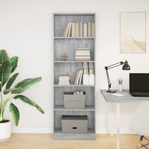 Bücherregal Grau Sonoma 60x176 cm