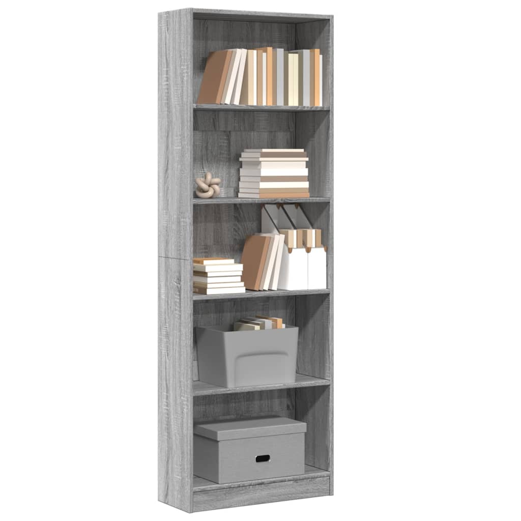 Bücherregal Grau Sonoma 60x176 cm