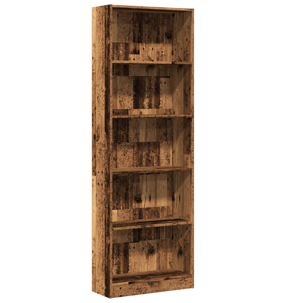 vidaXL Bookcase Reclaimed Wood Look 60x24x176 cm Engineered Wood