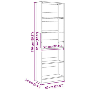 Bücherregal Artisan Oak, 176 cm hoch