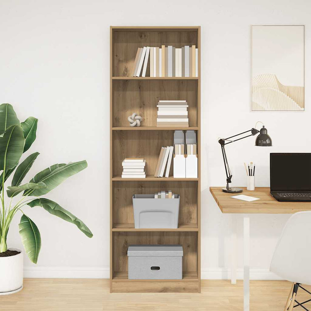 vidaXL Bookcase Artisian Oak 60 x 24 x 176 cm Engineered Wood