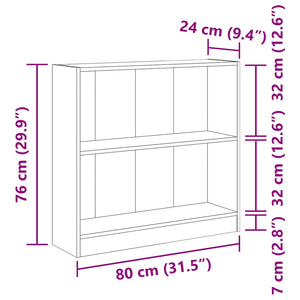 Bücherregal Grau Sonoma 80cm