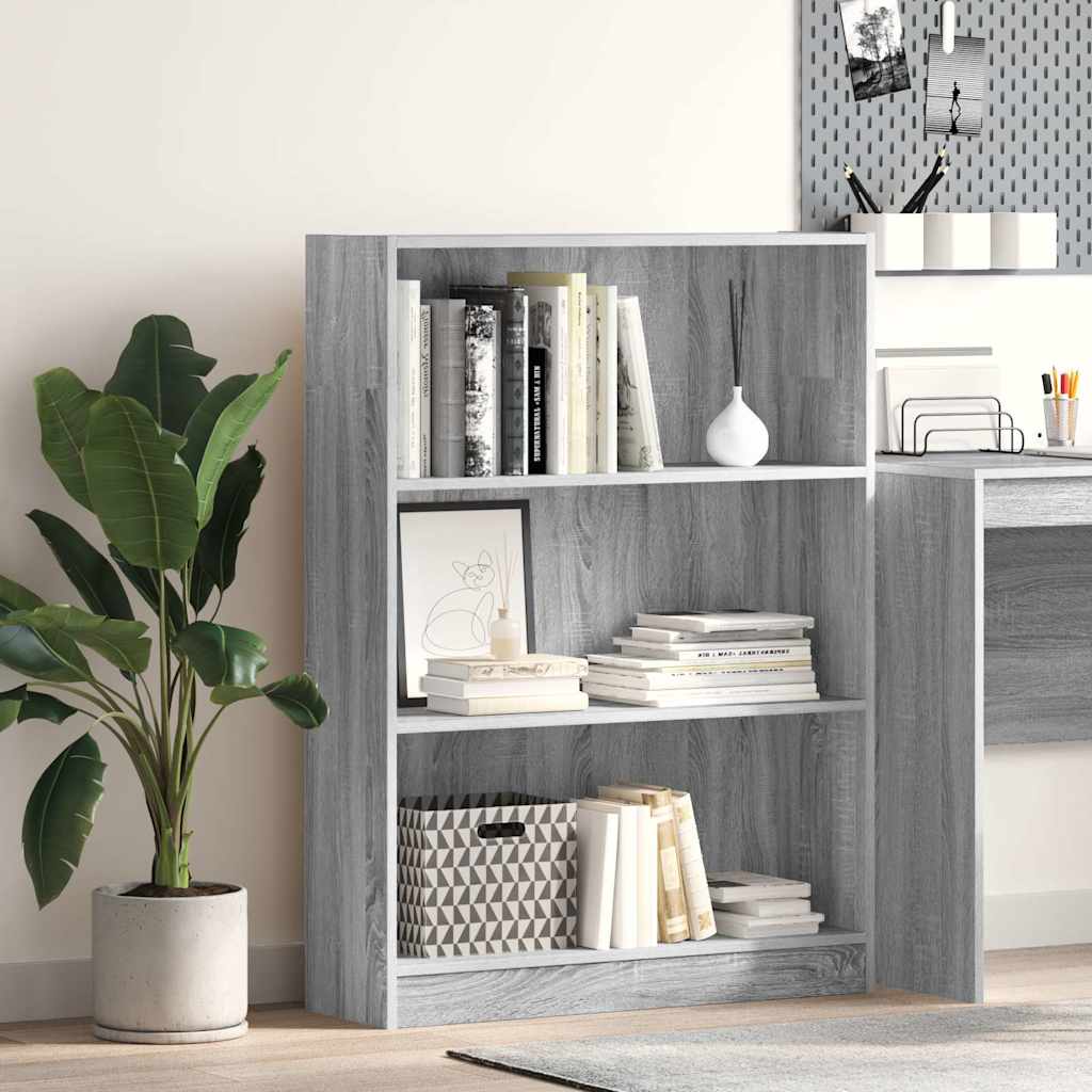 Bücherregal Grau Sonoma 80x24x109 cm
