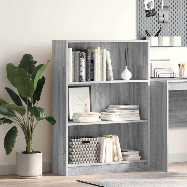 Bücherregal Grau Sonoma 80x24x109 cm