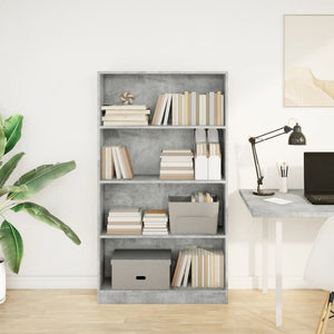 Betongraues Bücherregal 80x24x143 cm