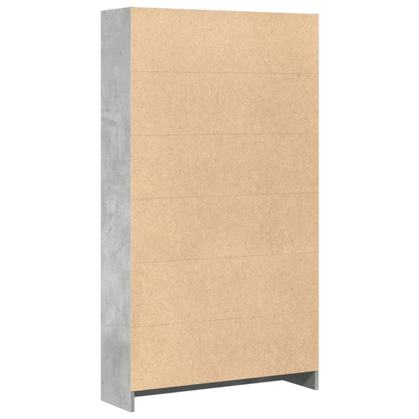 Betongraues Bücherregal 80x24x143 cm