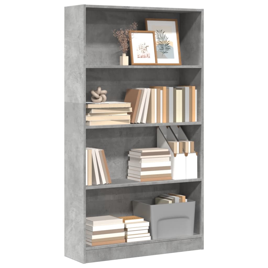 Betongraues Bücherregal 80x24x143 cm